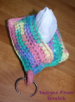 Crochet dog bag holder wallet loop clip