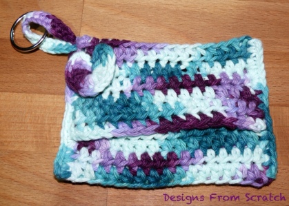 Crochet dog bag holder wallet heart embellishment